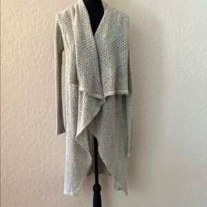 Mono B‎ Tan Cardigan Sweater with Waterfall Front